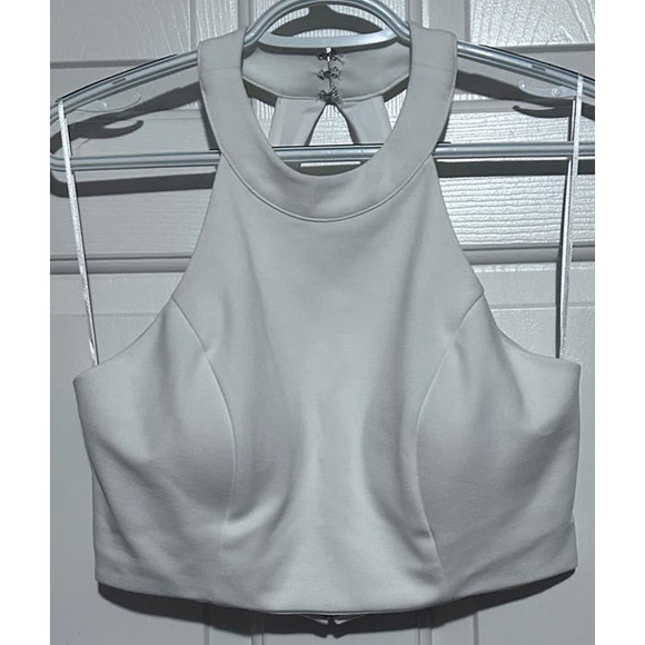 Harper + Lemon Junior's Two Piece White Sleeveless Top Peach Tulle Skirt Size L - Picture 3 of 6